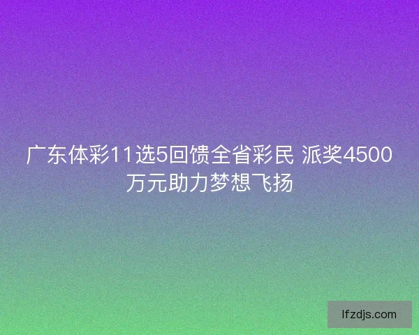 广东体彩11选5回馈全省彩民 派奖4500万元助力梦想飞扬