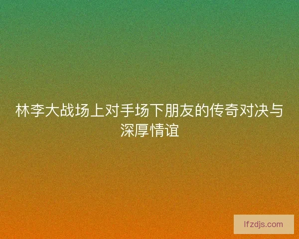 林李大战场上对手场下朋友的传奇对决与深厚情谊